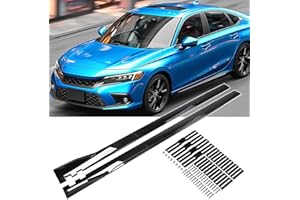YHoptional 6Pcs Universal Car Side Skirts 86.6" Car Rocker Panels Body Kit Side Skirt Compatible with BMW Infiniti G37 Chevy Camaro Honda Civic Accord Camry Ford Mazda (Gloss Black-New, 86.6 Inch)