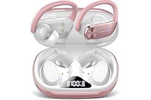 HADBLENG Ear buds Wireless Bluetooth Earbuds 2024 NEW Sport Bluetooth 5.3 Headphones with LED Display ,68H Playtime,Powerful Bass Over Ear Earphones with Earhooks IP8 Waterproof for Gym/Running/Workout