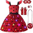 Uplus ME Ladybug Costume Girls Ladybug Dress Lady Bug Costumes for Kids Toddler Ladybird Dress Up Set for Halloween Birthday