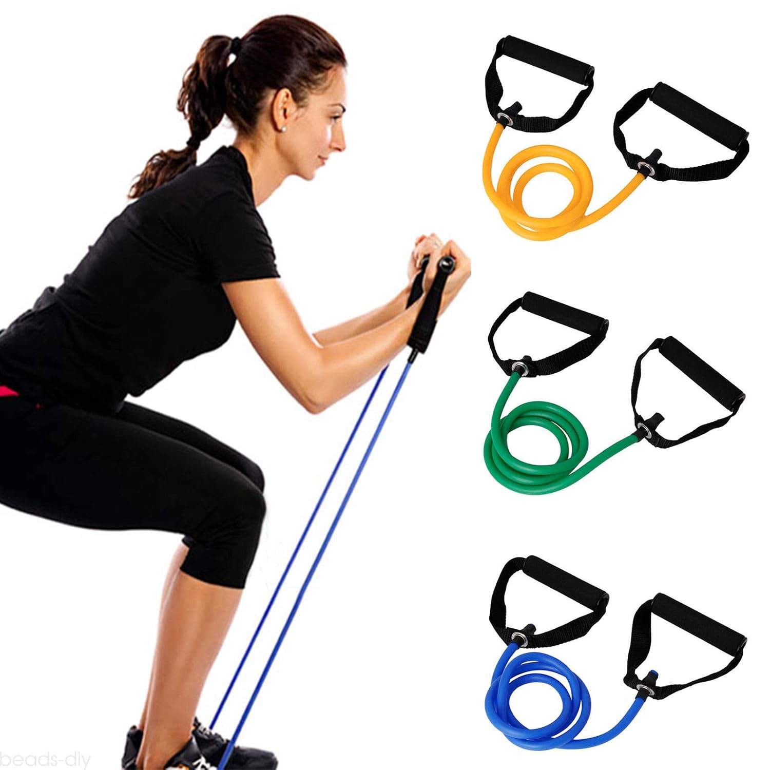 Latex Elastic Resistance Band Pilates Tube Pull Rope Gym