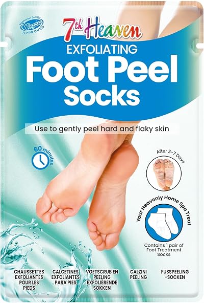 7th Heaven Exfoliating Foot Peel Socks Pair with Glycolic Acid