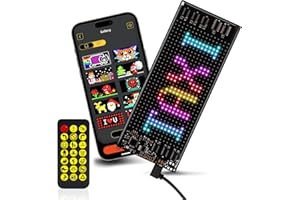 JDVOOTD LED Signs for Car [Smarter App Control] [Upgraded Lamp Beads], 7''x3'' Flexible LED Matrix Panel 5.0 Bluetooth Control USB 5V DIY Programmable Led Sign for Taxi Car Accessories