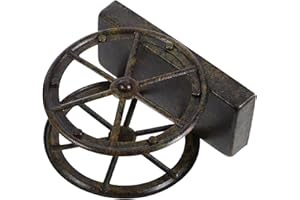 Hoement Wrought Iron Wheel Paper Towel Holder Vintage Freestanding Kitchen Counter Organizer for Dinner