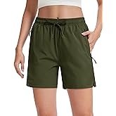 TACVASEN Women's 5" Hiking Shorts Quick Dry Lightweight UPF 50+ Athletic Shorts with Pockets Summer Golf Casul Workout