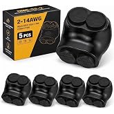 Saysurey 5 Pcs 2 Port Insulated Multi Tap Connector 2-14 Awg Wire Connector | Aluminum to Copper Wire Connector, Single Side Entry Insulated Terminals Connector, Link Pre-filled with Oxide Inhibitor