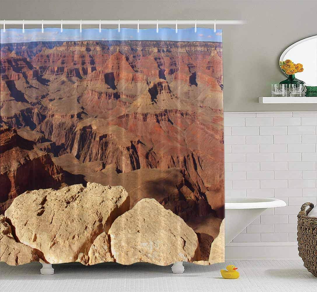 Capsceoll Wide Shower Curtain, Bathroom Shower Curtain View The Grand Canyon from Top South Rim 72X78 Inches with Hooks Fabric Bath Shower Curtain