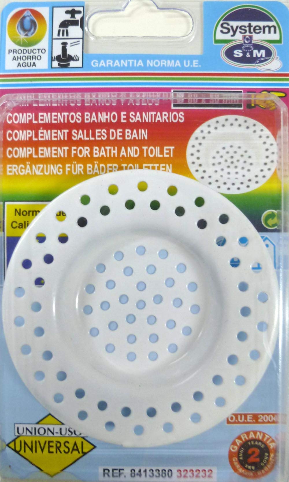 S&M Plastic Grid for Kitchen Sink/Bathroom Drain Chrome Ø80 x 40 mm