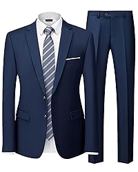 Hihawk Men's 2 Piece Slim Fit Suit with Stretch