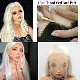 Onlygirl 60 White Blonde Body Wave Synthetic Lace Front Wig Natural Hairline view 7