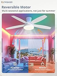 ZMISHIBO 48 inch RGB Ceiling Fans with Lights and