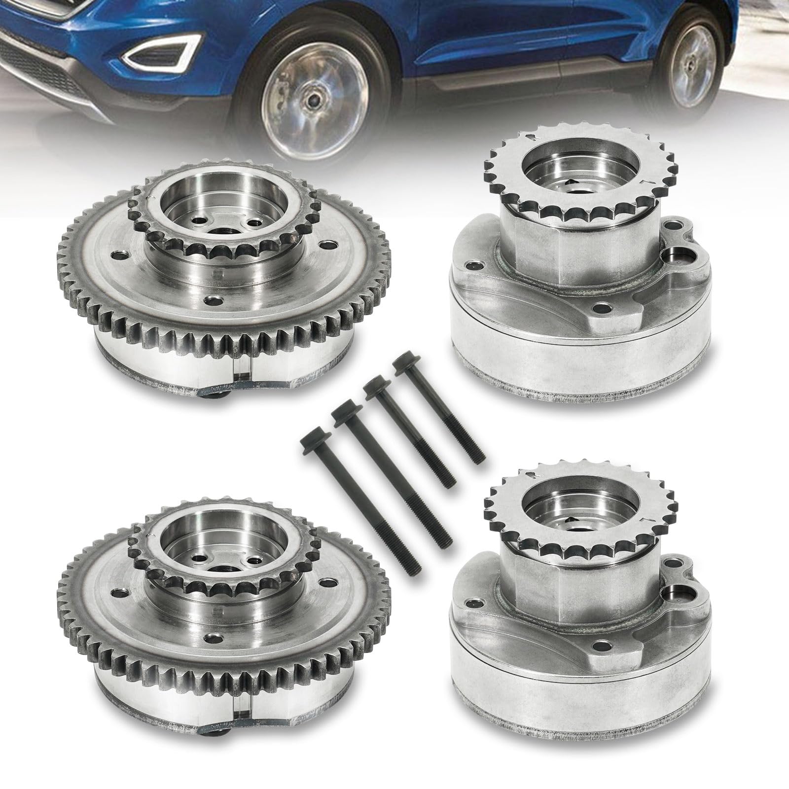 Photo 1 of Intake & Exhaust VVT Cam Phaser Timing Camshaft Adjuster Sprocket Gear 4PCS Fit for Ford Edge / F150, Lincoln MKX/Mark 3.5L 3.7L EcoBoost Engine Timing Camshaft Gear #Replace AT4Z6C525B