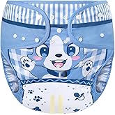Littleforbig Washable Adjustable Reusable Waterproof Cloth Adult Diaper Wrap Cover- Little Blue M