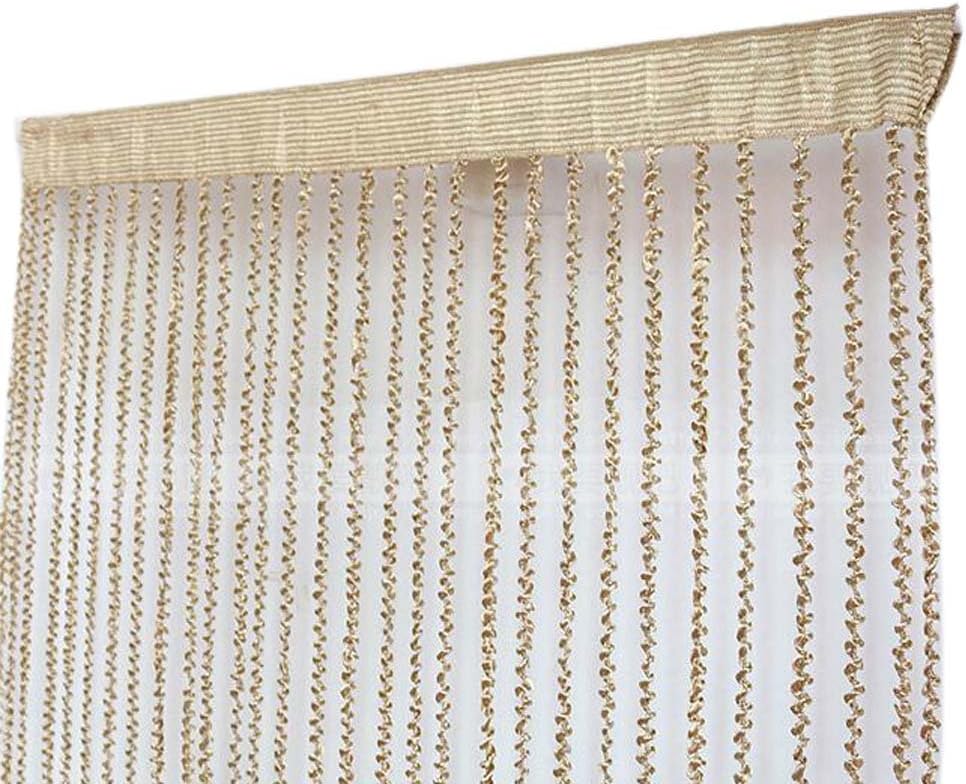 Koala Superstore Spiral Pattern Door String Curtain Livingoom Divider Strip Curtain, Champagne
