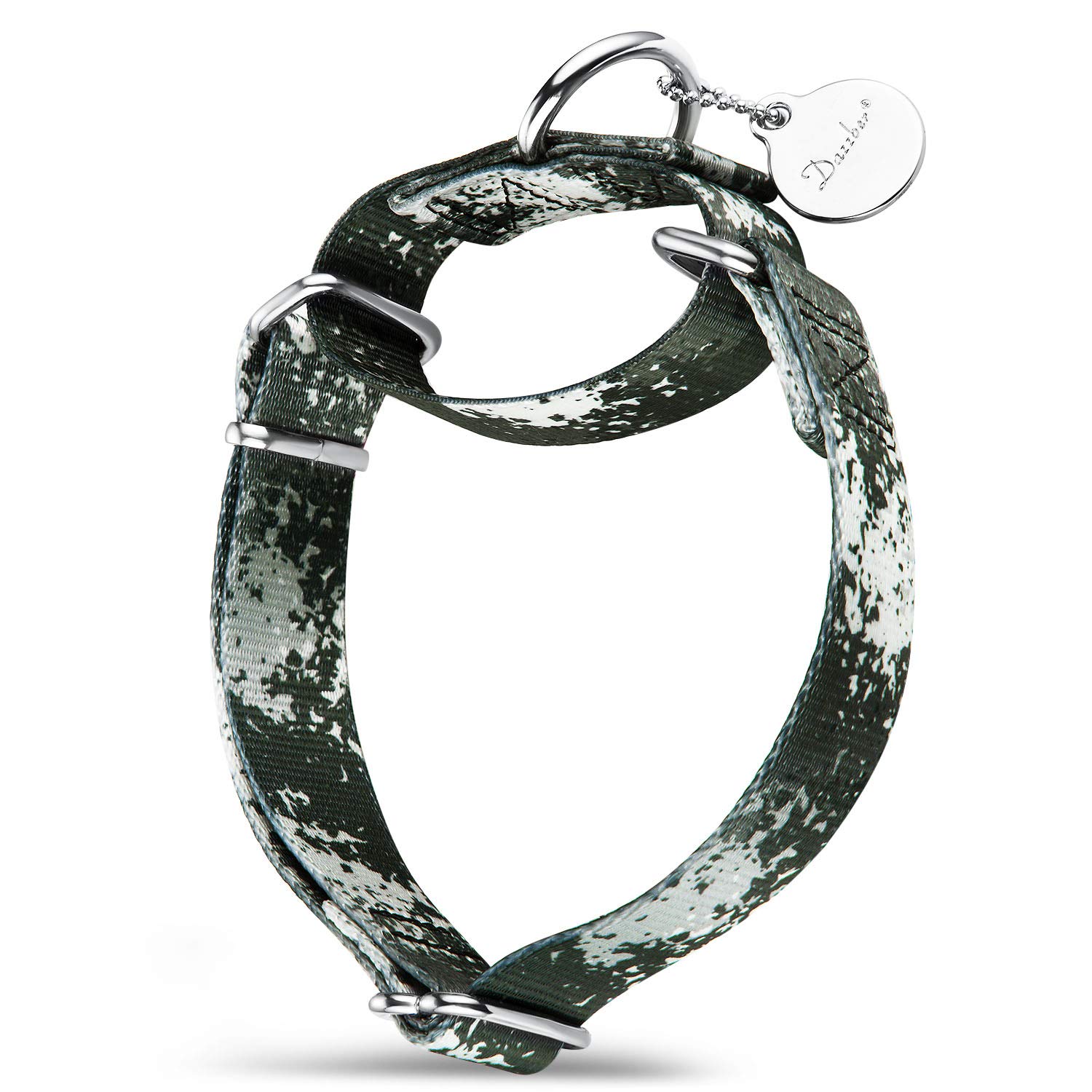 Dazzber Martingale Dog Collars Colourful Oil Painting Pattern Series - No Pull Pet Collar Silky Soft for Medium and Large Dogs (Large, 2.5cm Wide, Jungle camo)