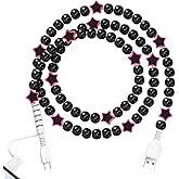 Coolden USB C Cable 2 in 1 Multi Charging Cable Stylish Black Star Beaded Phone Charger for Women Girls for iPhone Charger Cord USB to USB C Cable for iPhone 17/16/15/14, for Samsung S25/S24