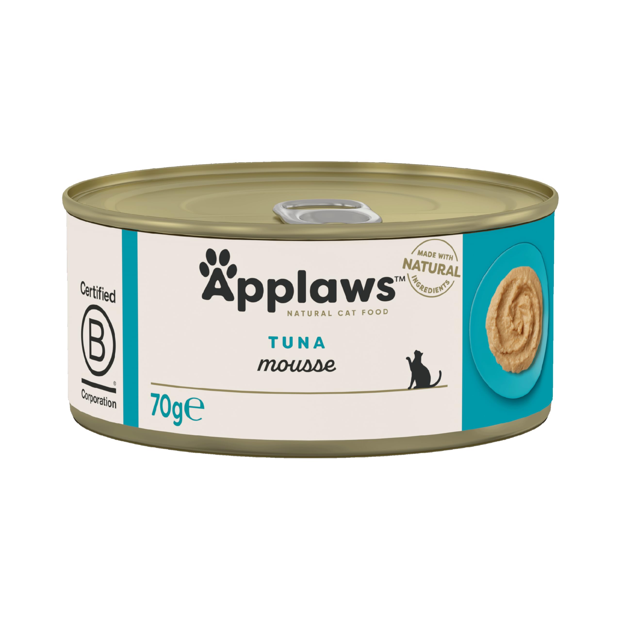 Applaws Natural Wet Cat Food, Tuna Mousse in 70 g Tin (Pack of 24)