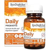 Kyolic Kyo-Dophilus Daily Probiotic, 90 Capsules | Clinically Studied Friendly Trio of Probiotic Strains for Adult Digestive Comfort, Gut Balance and Immune Health
