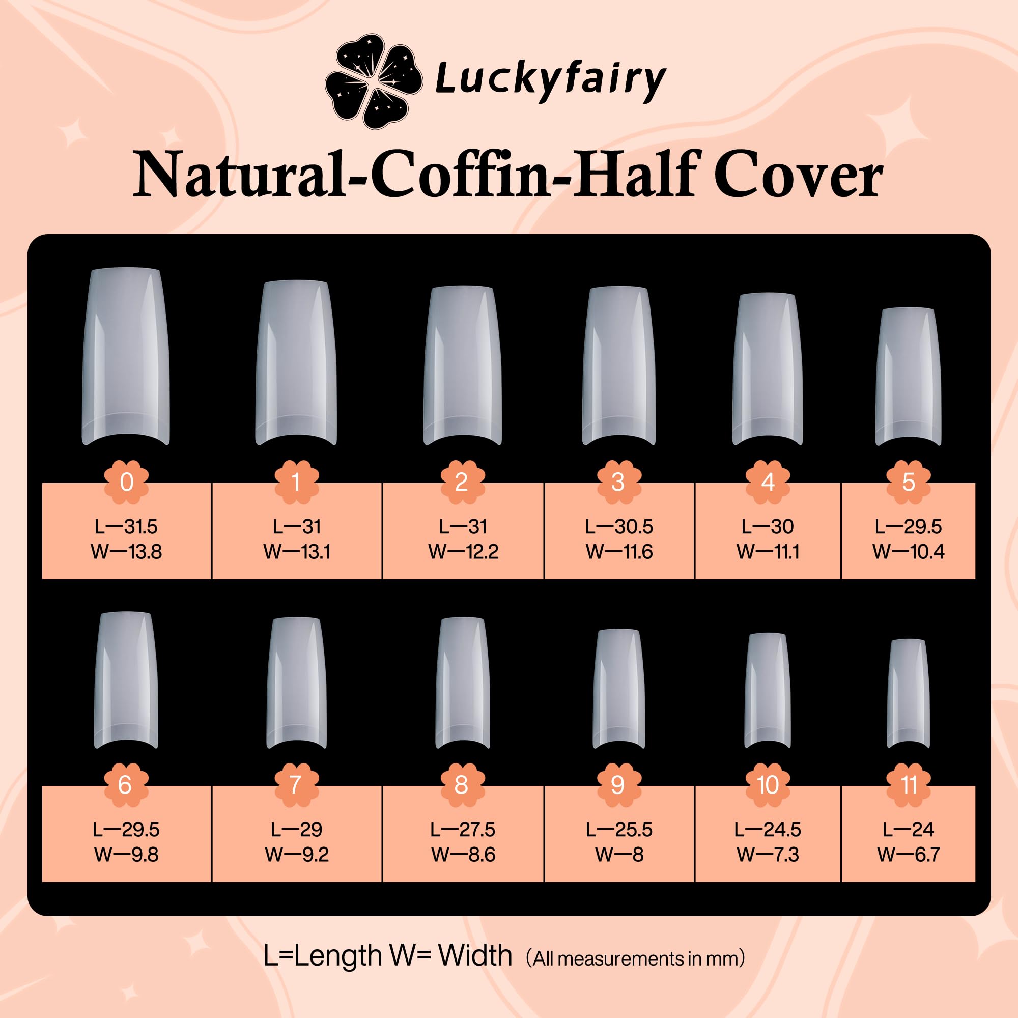 Luckyfairy 504PCS Half Cover False Nails Tips Acrylic Nail Tips Artificial False Nails Lady French Style Tip Acrylic Fake Nails For Nail Extensions Art Salon Home DIY - Image 7