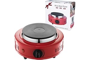 Potlimepan Hot Plate for Moka Pot,500W Small Electric Hot Plate,Mini Stove Portable Stove,Hot Burner Cooktop Electric Heater for Home Kitchen (500W Red)