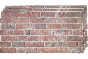 IZODEKOR 3D Wall Panels Brick Effect - Cladding, Stone Look, Styrofoam Facing for Living Room, Kitchen, Bathroom, Balcony, Bedroom and Back of Counter | Stone Bridge (3 Piece Panel) | Covers 16 sq ft