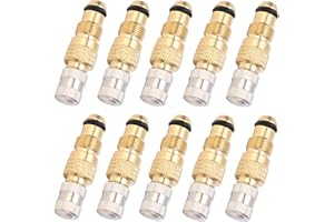 Camrusic Tractor Air Liquid Valve, Brass Tire Valve Stems TR218A TR618A CH3 Core Housings Replacement (Pack of 10)