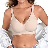 KUTUMAI Wireless Jelly Bras for Women Seamless No Underwire Bralettes Full Coverage Push Up Comfrot Tshirt Everyday Bras
