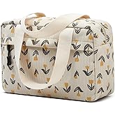 ZOEMTIU Large Makeup Bag for Women Corduroy Cosmetic bag Make up Bags Zipper Pouch with handle Cosmetic Organizer Toiletry Bag for Travel Storage