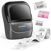 CLABEL Label Maker Machine with Tape, 221B Thermal Bluetooth Label Printer 2 Inch Portable Barcode Inkless Sticker for Small Business, Retail Office,Office, Home, Came with 1 Roll Label (Grey)