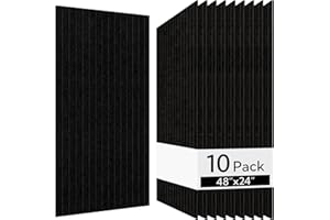 Olanglab Acoustic Wall Panels 10 Pack, 48 x 24 per Acoustic Panels Sound Absorbing, Decorative Sound Panels for Home Studio and Office, Black