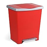 TATAY Pedal bin 23L Capacity, red Colour and Grey