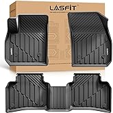 LASFIT Floor Mats for Cadillac XT4 2019-2025, All Weather TPE Custom Fit Automotive Floor Mats for Cars, 1st and 2nd Row Car Floor Mats Full Set for Cadillac XT4 Accessories, 3 PCS, Black