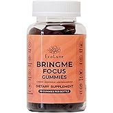 EcoLuxe BRINGME Focus Gummies – Nootropic Brain & Focus Support with Ashwagandha, Rhodiola, Potassium & Magnesium for Memory, Clarity, Mood & Energy – Low Sugar Cherry Flavor, 90 Count