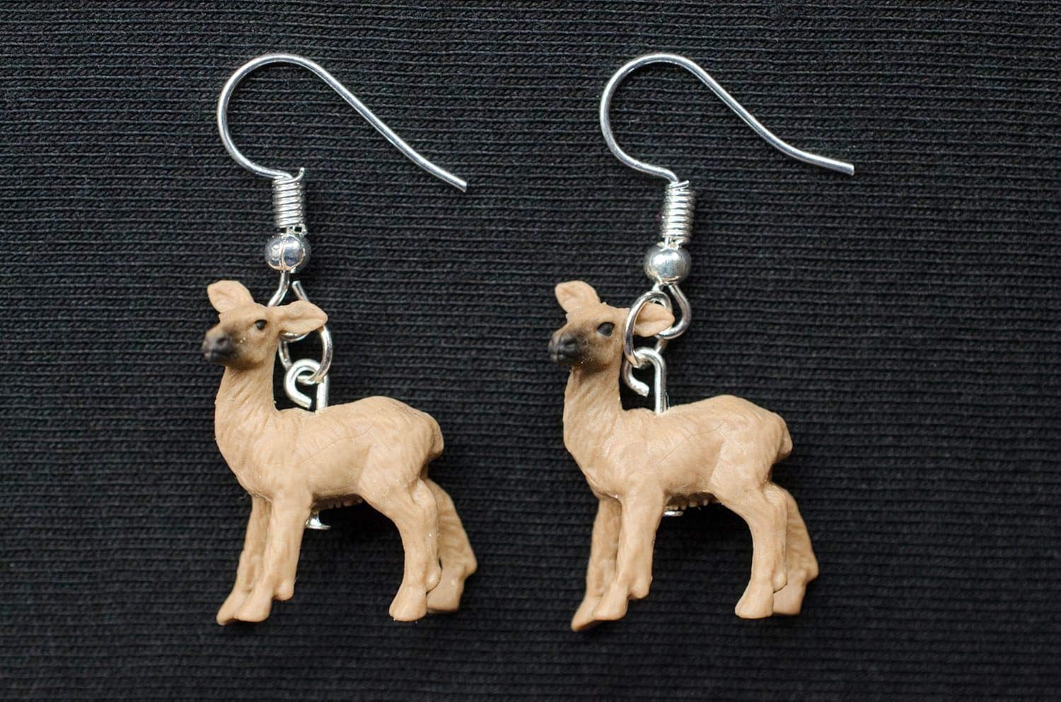 Deer Earrings Miniblings Forest Animal Animals Fawn Fallow Nature Rubber, Multicolored, 25mm - Image 4
