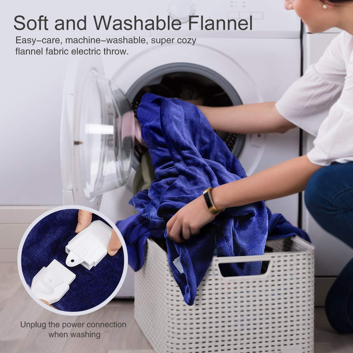 iTeknic Electric Blanket Heated Throw with Fast Heating Technology, 10 Temperature Settings, Overheating Protection and Auto Shut Off 61\