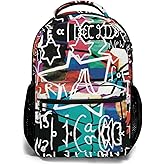 FHSUISN Funny Graffiti Art Backpack, Laptop Backpack with Multiple Pockets for Adult Hiking Travel Work 17 Inch