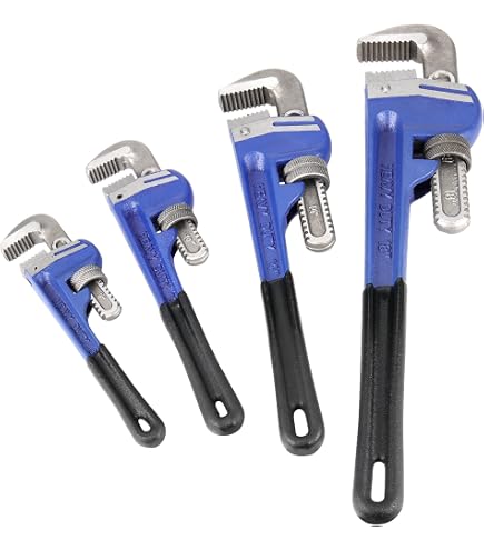 SHALL 8-Piece Adjustable Wrench & Water Pump Pliers Set - 12/10/8/6 Inch Forged Steel Tools For Plumbing & Auto Repair