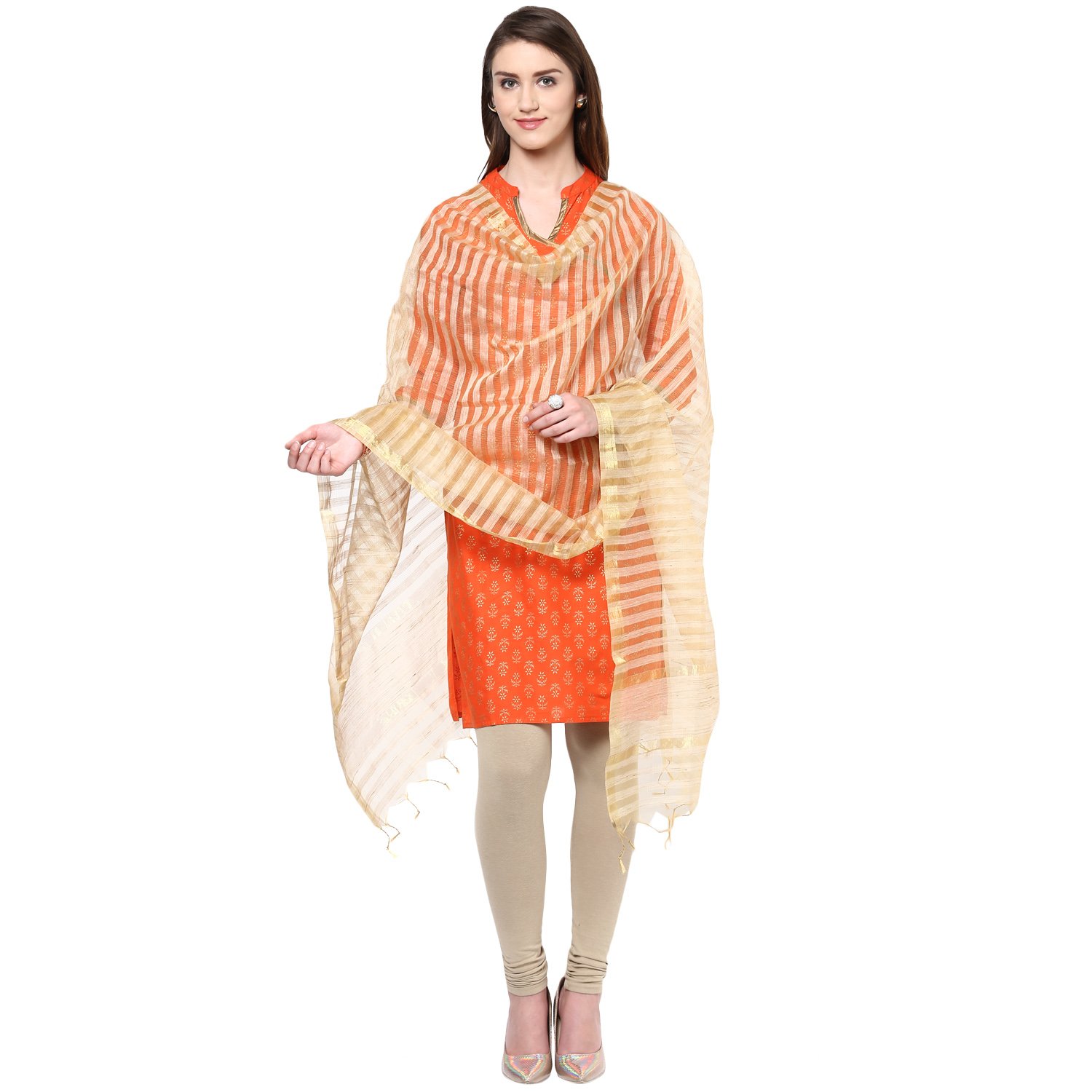 gold cotton silk dupatta