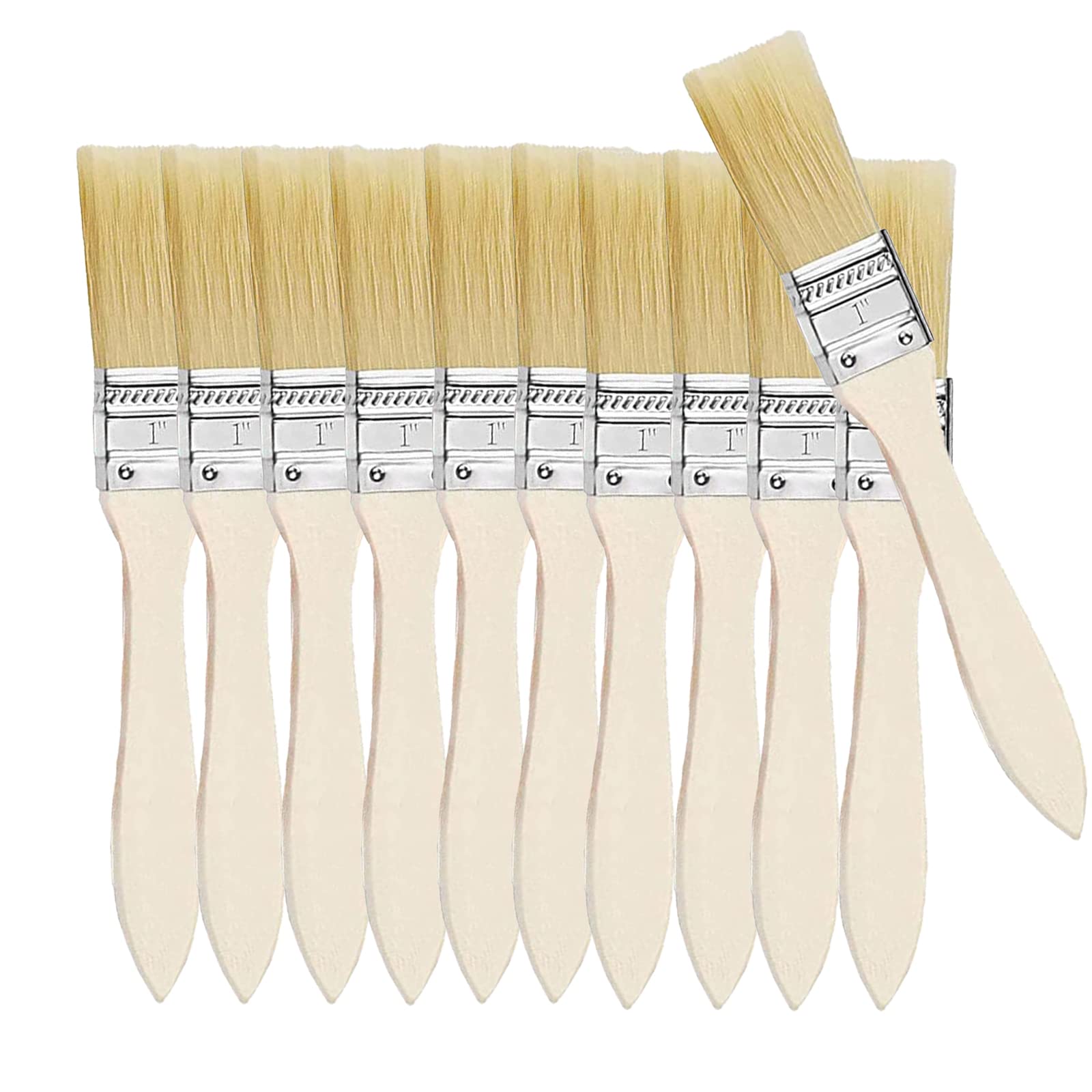 Verve Jelly 1 Inch/2.54cm Chip Paint Brushes (50 Pack) - Professional Wooden Handle Paint Brush Set for Paint, Stains, Varnishes, Glues and Home DIY