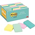 Post-it Mini Notes, 1.5x2 in, 24 Pads, America's #1 Favorite Sticky Notes, Marseille Collection, Pastel Colors (Blue, Pink, M