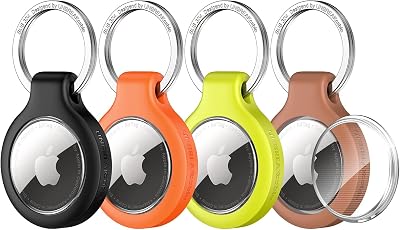 UNBREAKcable AirTag Case 4 Pack TPU 360 Protection Stainless Steel Keychain