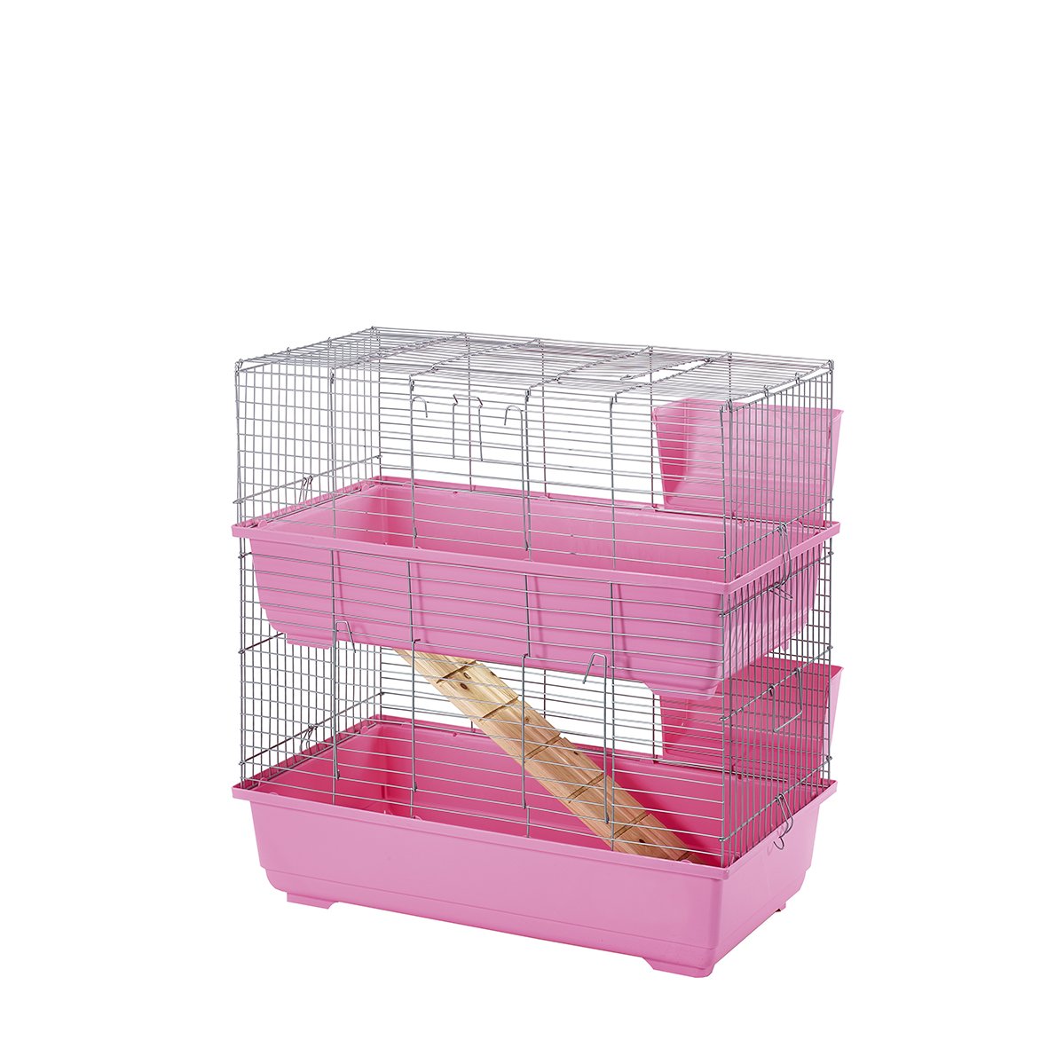 Little Friends Double Tier Rabbit Cage, 80 cm, Pink Amazon.co.uk Pet