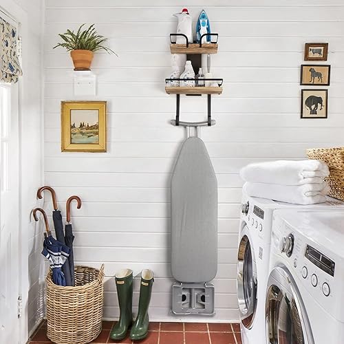 VINAEMO Ironing Board Hanger Wall Mount, 2-Layer Iron and Ironing