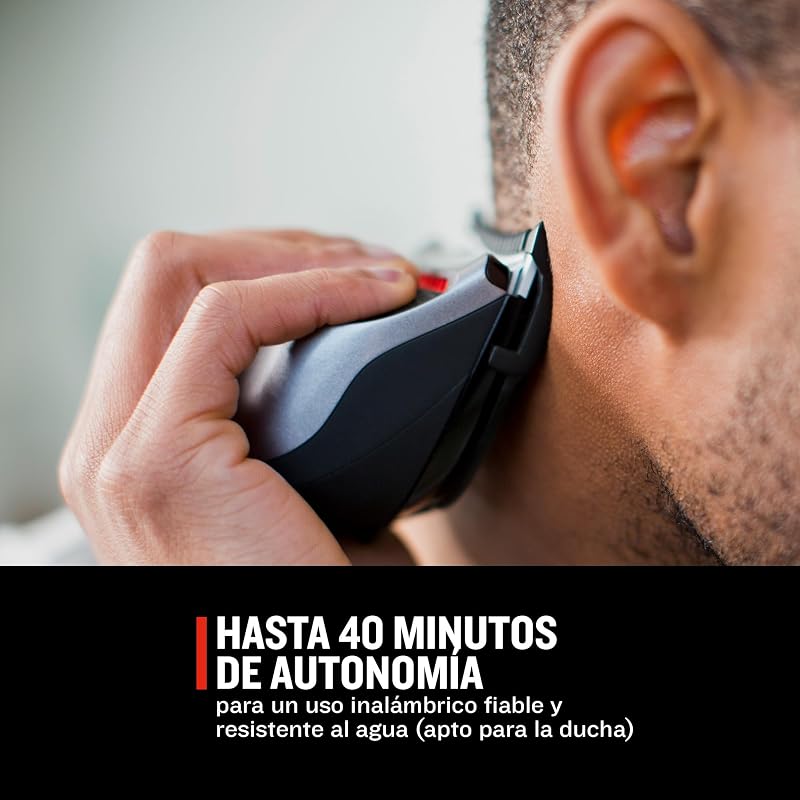 Máquina de cortar cabelo remington quickcut, máquina de cortar cabelo com e sem fio, lâmina larga para maior cobertura, tecnologia curvecut, 9 pentes, autonomia de 40 minutos, design ergonômico - hc4250