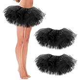 3 Pack Women Teens Adult Tutu Skirt, 5 Layers Puffy Classic Tulle Tutus Skirts for Women Ballet Run Party Halloween Costume