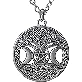 coventum Triple Moon Goddess Hecate Symbol Necklace