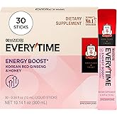 JUNG KWAN JANG Everytime Energy Boost Korean Red Ginseng Extract Stick 1,000mg & Honey - Vegan Ginseng Energy Drink Liquid Stick Supplements - Builds Stamina & Immunity No Caffeine (30 Sticks)