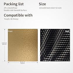 PEH PEI Build Plate 110x120mm for Tina2S Print Bed