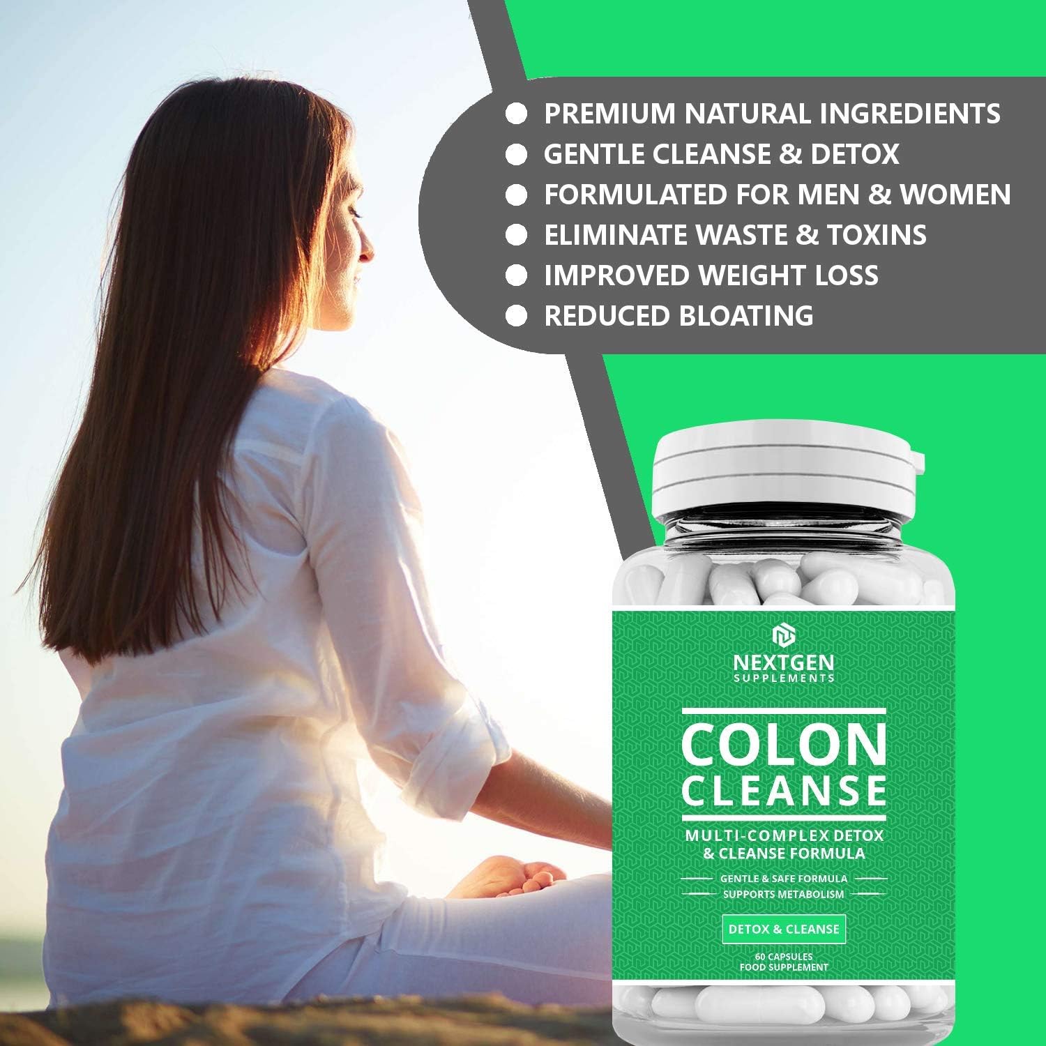 Natural Colon Cleanse Detox Capsules - High Strength Multi-Complex for Bowel Cleanse Constipation Relief, and Reduced Bloating - Image 4