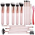 Real Perfection Makeup Brush Set 16 Pcs with 1 Eyebrow Razor Premium Synthetic Foundation Powder Concealers Eyeshadow Blush Makeup Brushes Make up Brushes Kit (Pink)