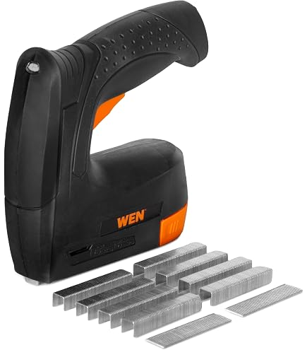WEN 4V Max Cordless 2-in-1 5/8-Inch Brad Nailer and T50 Crown